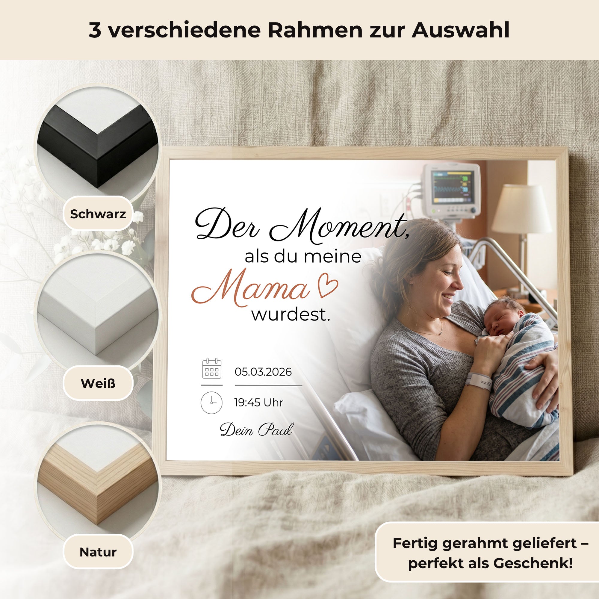 Poster "Der Moment" mit Rahmen und gratis Schlüsselanhänger